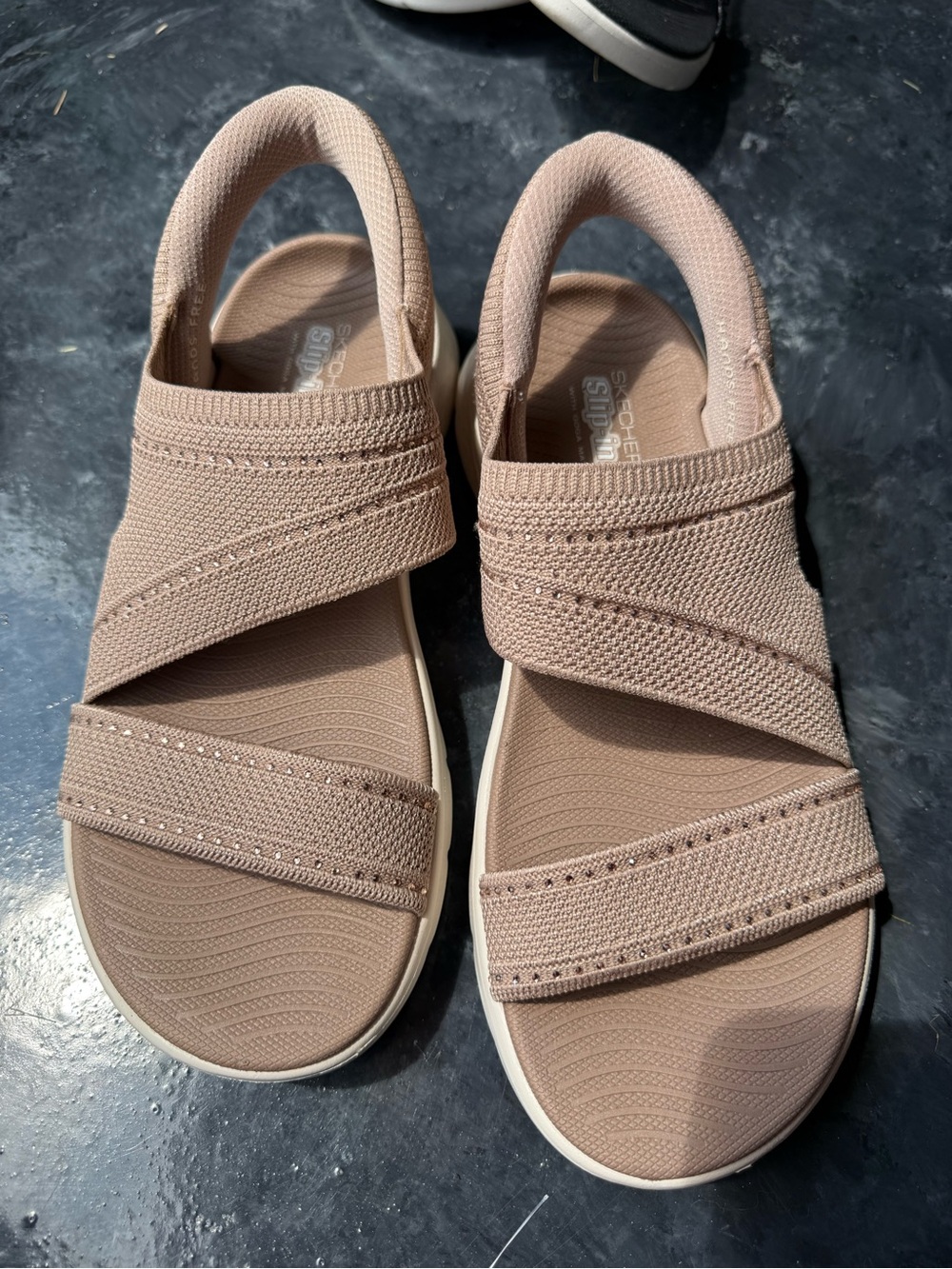 Skechers Men's Light Tan Knit Sport Sandals
